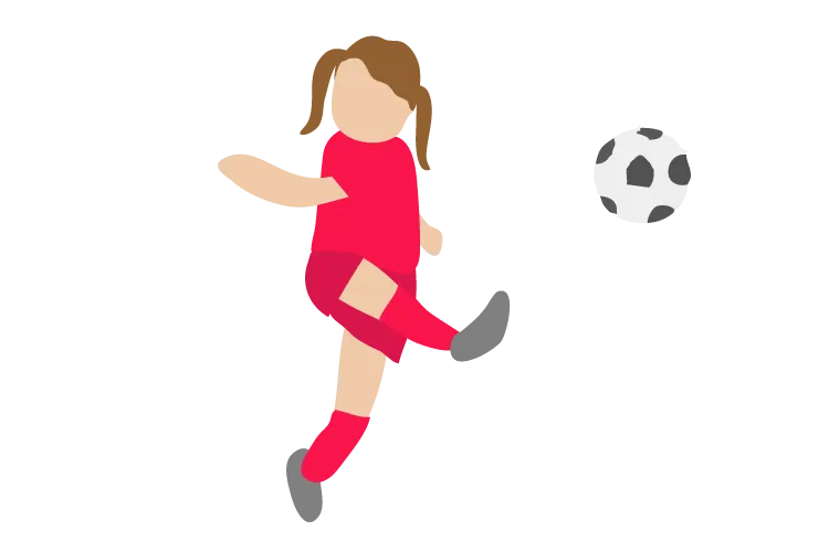 ボールをキックしているイメージイラスト