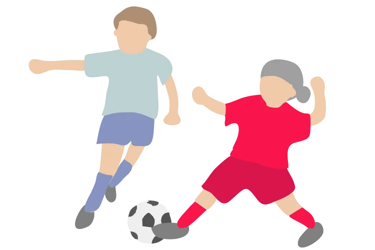 ボールをキックしているイメージイラスト