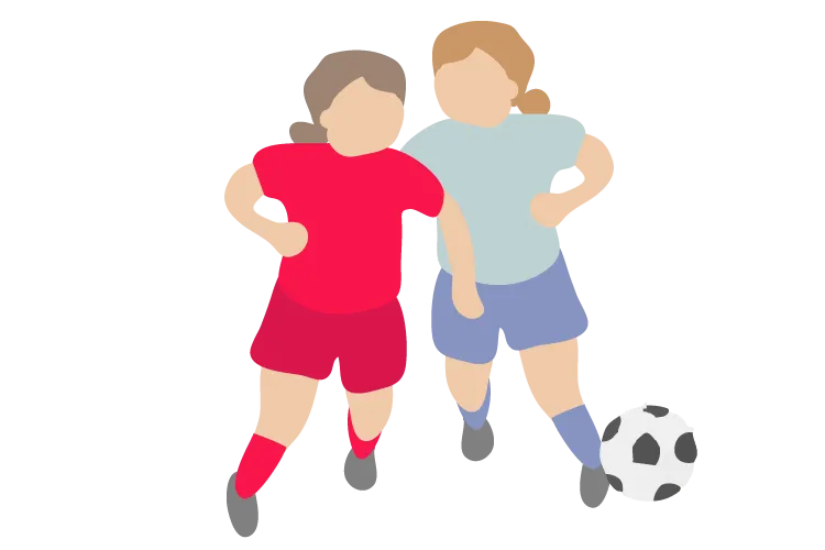 タックルしているイメージイラスト